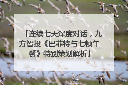 连续七天深度对话，九方智投《巴菲特与七顿午餐》特别策划解析