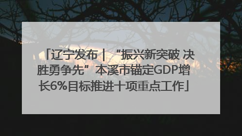 辽宁发布｜“振兴新突破 决胜勇争先”本溪市锚定GDP增长6%目标推进十项重点工作