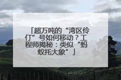 超万吨的“湾区伶仃”号如何移动？工程师揭秘：类似“蚂蚁托大象”
