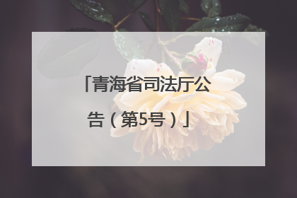 青海省司法厅公告（第5号）