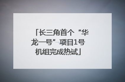 长三角首个“华龙一号”项目1号机组完成热试