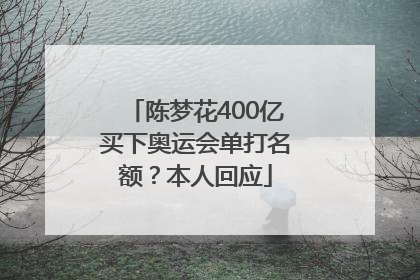 陈梦花400亿买下奥运会单打名额？本人回应
