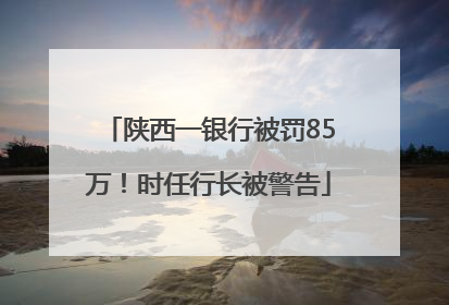 陕西一银行被罚85万！时任行长被警告