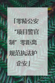 零陵公安“项目警官制”零距离规范执法护企安