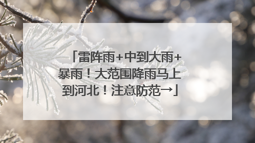 雷阵雨+中到大雨+暴雨！大范围降雨马上到河北！注意防范→