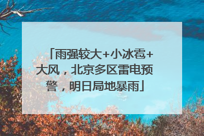 雨强较大+小冰雹+大风，北京多区雷电预警，明日局地暴雨