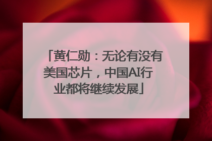 黄仁勋：无论有没有美国芯片，中国AI行业都将继续发展