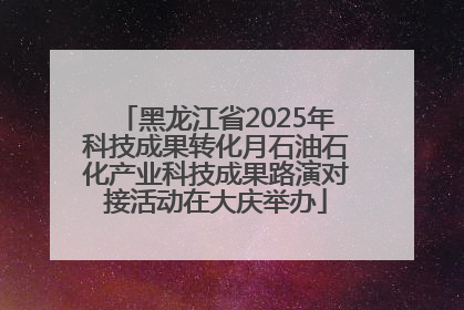 黑龙江省2025年科技成果转化月石油石化产业科技成果路演对接活动在大庆举办