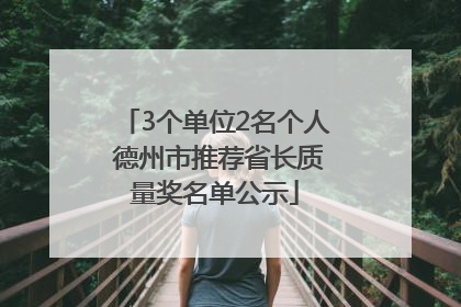 3个单位2名个人 德州市推荐省长质量奖名单公示
