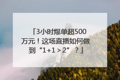 3小时爆单超500万元！这场直播如何做到“1+1＞2”？