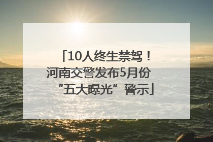 10人终生禁驾！河南交警发布5月份“五大曝光”警示