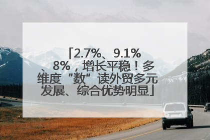 2.7%、9.1%、8%，增长平稳！多维度“数”读外贸多元发展、综合优势明显