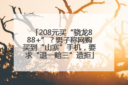 208元买“骁龙888+”？男子称网购买到“山寨”手机，要求“退一赔三”遭拒