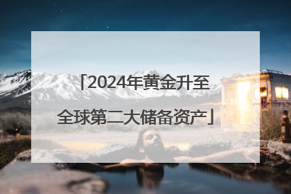 2024年黄金升至全球第二大储备资产