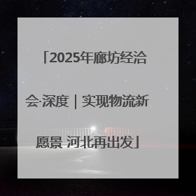 2025年廊坊经洽会·深度｜实现物流新愿景 河北再出发