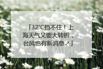 32℃挡不住！上海天气又要大转折，台风也有新消息↗