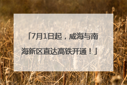 7月1日起，威海与南海新区直达高铁开通！