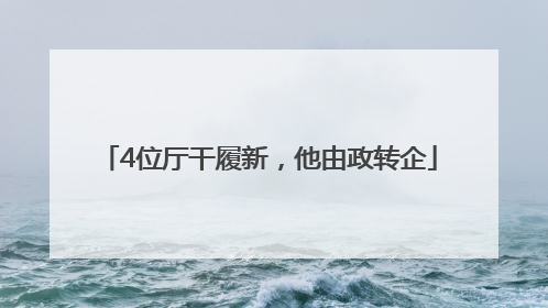 4位厅干履新，他由政转企