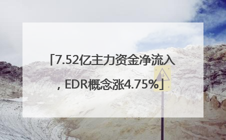 7.52亿主力资金净流入，EDR概念涨4.75%