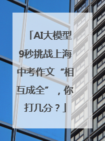 AI大模型9秒挑战上海中考作文“相互成全”，你打几分？